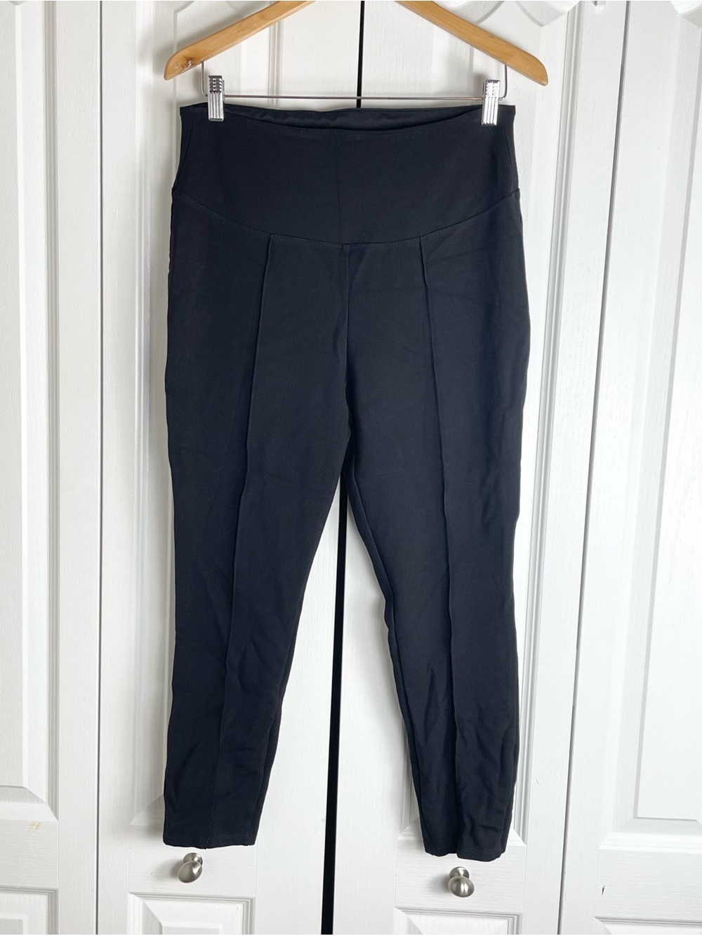BOLD Elements Leggings Women’s L Black Seam Front Cut to Curve Slimming Stretch - Picture 2 of 12